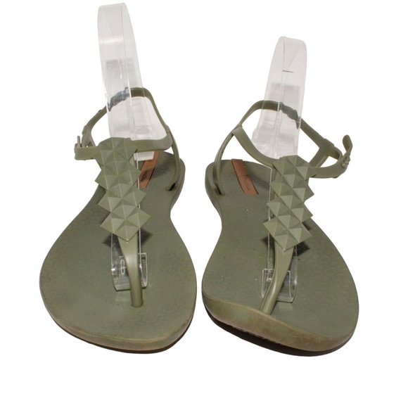 Ipanema Class Fem US 6 EUR 37 Green Gray Rubber Sandal Flip Flop Buckle Closure - Picture 3 of 7